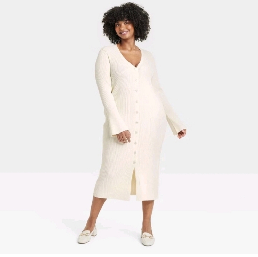 a new day Cream Midi Dress